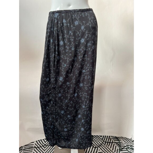 Old Navy Womens Black & Blue Floral Rayon Maxi Skirt Size 4 - Picture 14 of 16